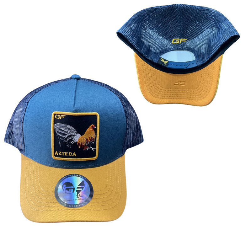 GALLO FINO BRAND AZTECA NAVY BLUE/YELLOW CAP  0011