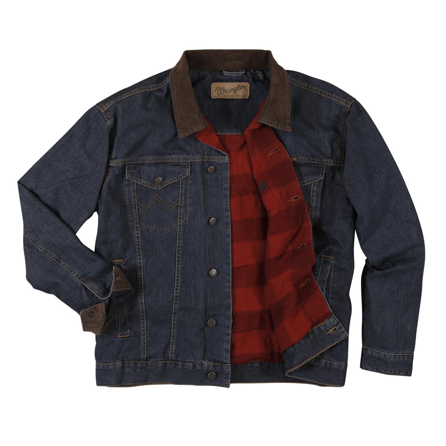 74265RT - Wrangler® Blanket Lined Denim Jacket - Rustic, Colour: RUSTIC, Size: S