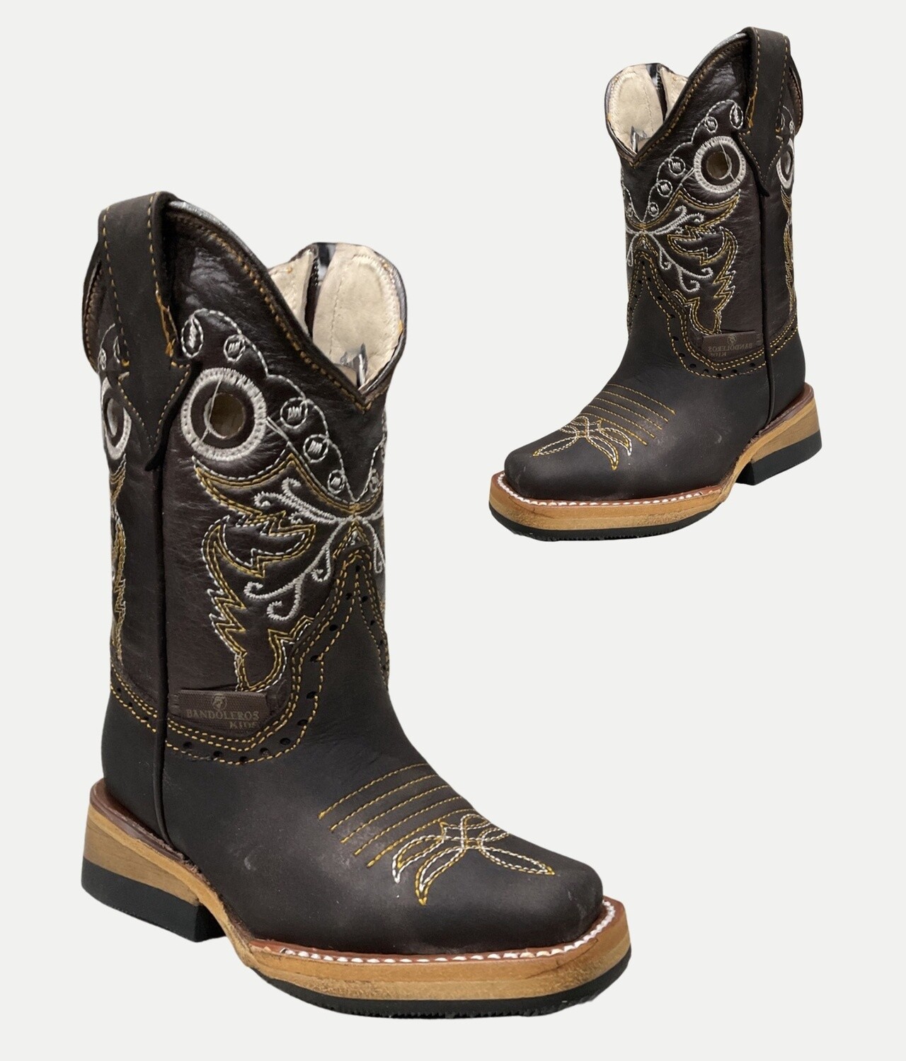 BANDOLEROS KIDS RODEO BOOTS BK-5, Colour: CRAZY CAFE, Size: 7