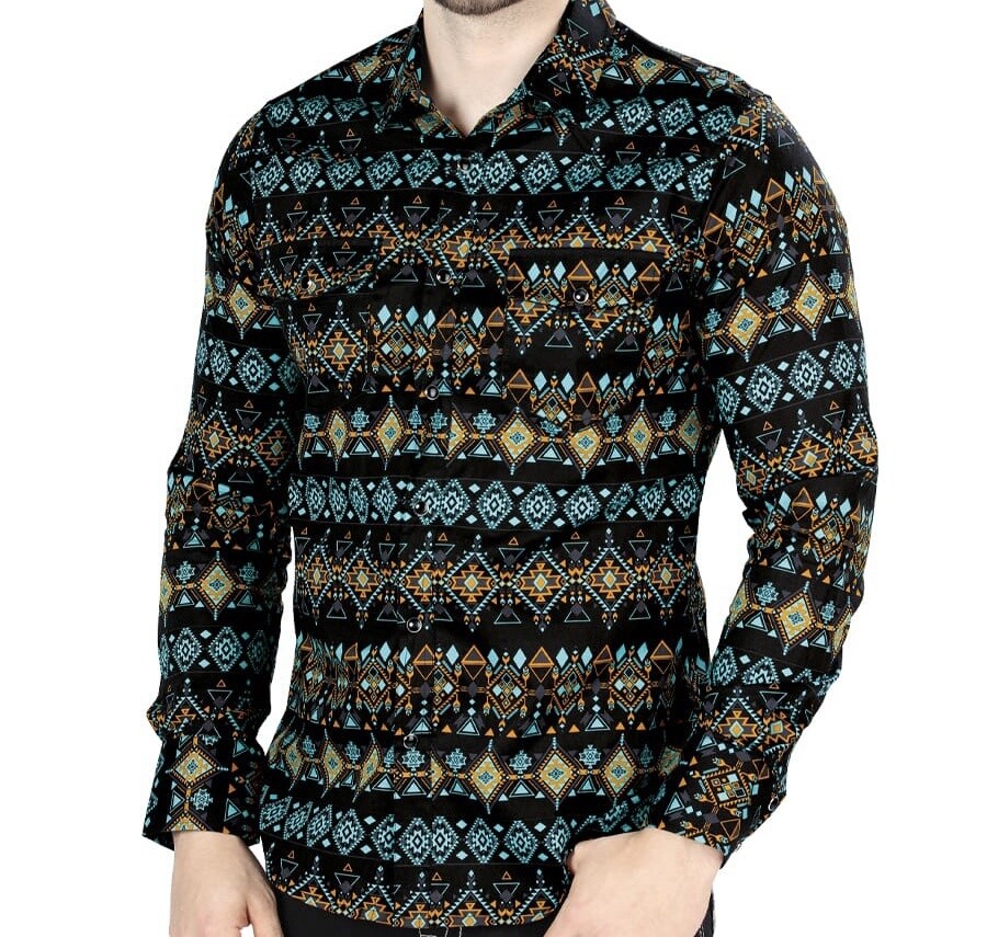 MENS LAMASINI LONG SLEEVE WESTERN SHIRT LAM3004