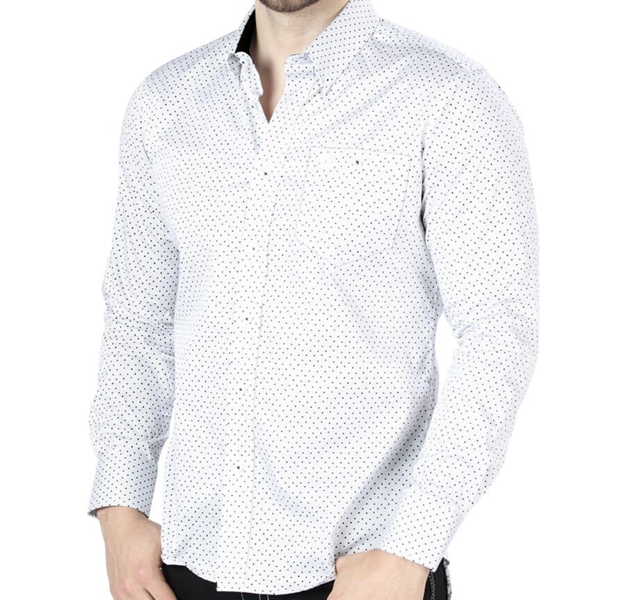 MENS LAMASINI LONG SLEEVE SHIRT LAM4456, Colour: WHITE, Size: XS