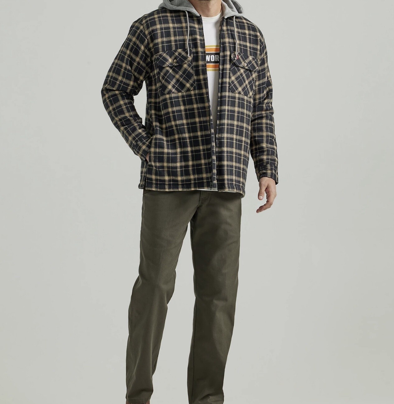 WRANGLER® RIGGS WORKWEAR® LONG SLEEVE HOODED FLANNEL WORK JACKET - 112330052 WRANGLER® RIGGS WORKWEAR® LONG SLEEVE HOODED FLANNEL WORK JACKET - 112330052