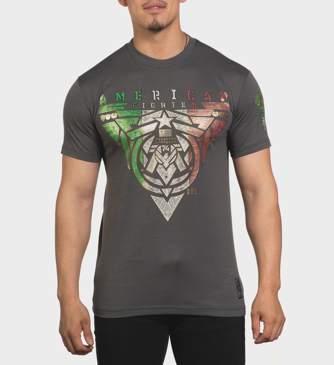 AMERICAN FIGHTER PENASCO S/S NT TEE OYSTER/PEWTER  FM14689, Colour: Black, Size: XS