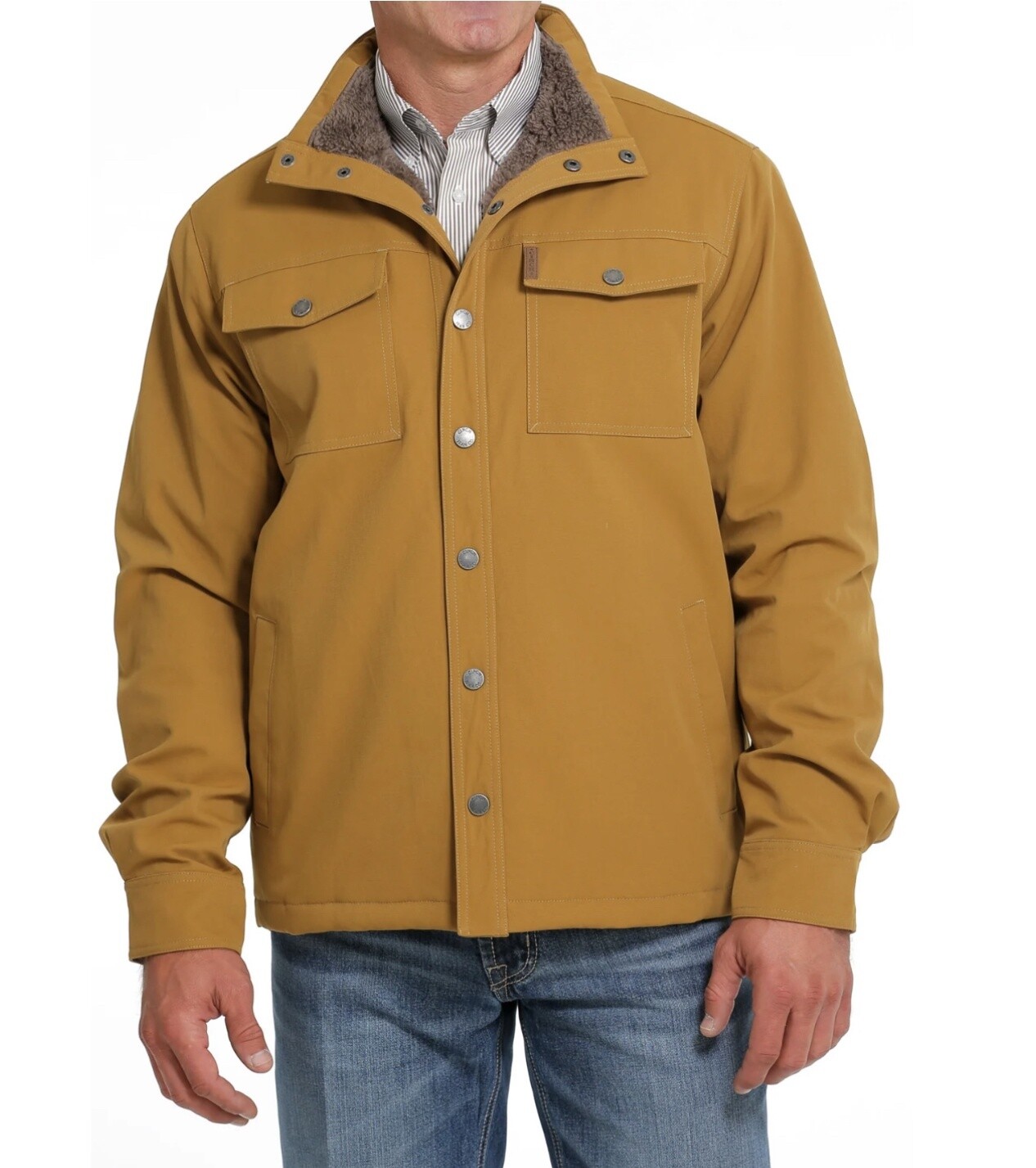 CINCH MENS CANVAS TRUCKER JACKET - MWJ1599001, Colour: BROWN, Size: XS