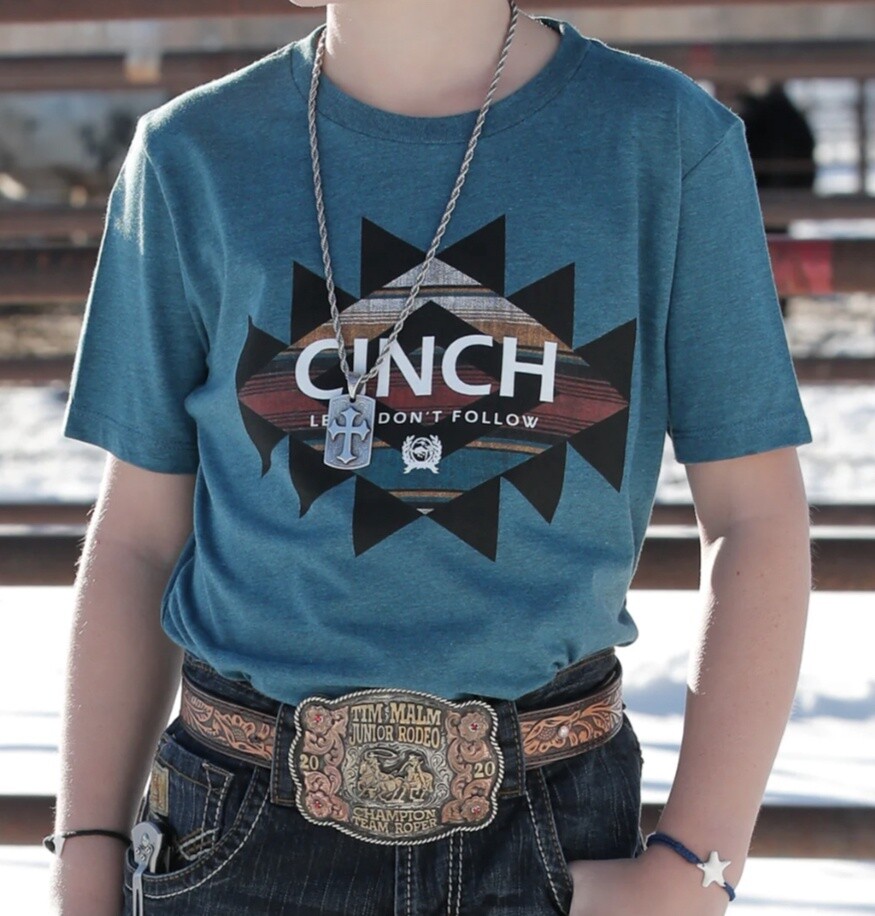 CINCH BOY'S "TIMMOTHY" TEE - MTT7670136, Colour: BLUE, Size: XS/4