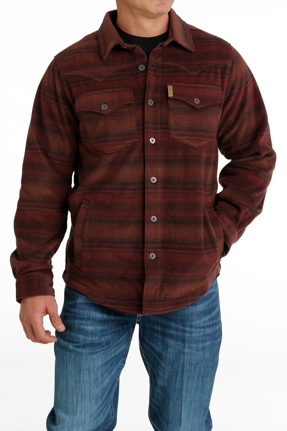 CINCH MENS SHIRT JACKET - MWJ1580003, Size: XS, Colour: RED