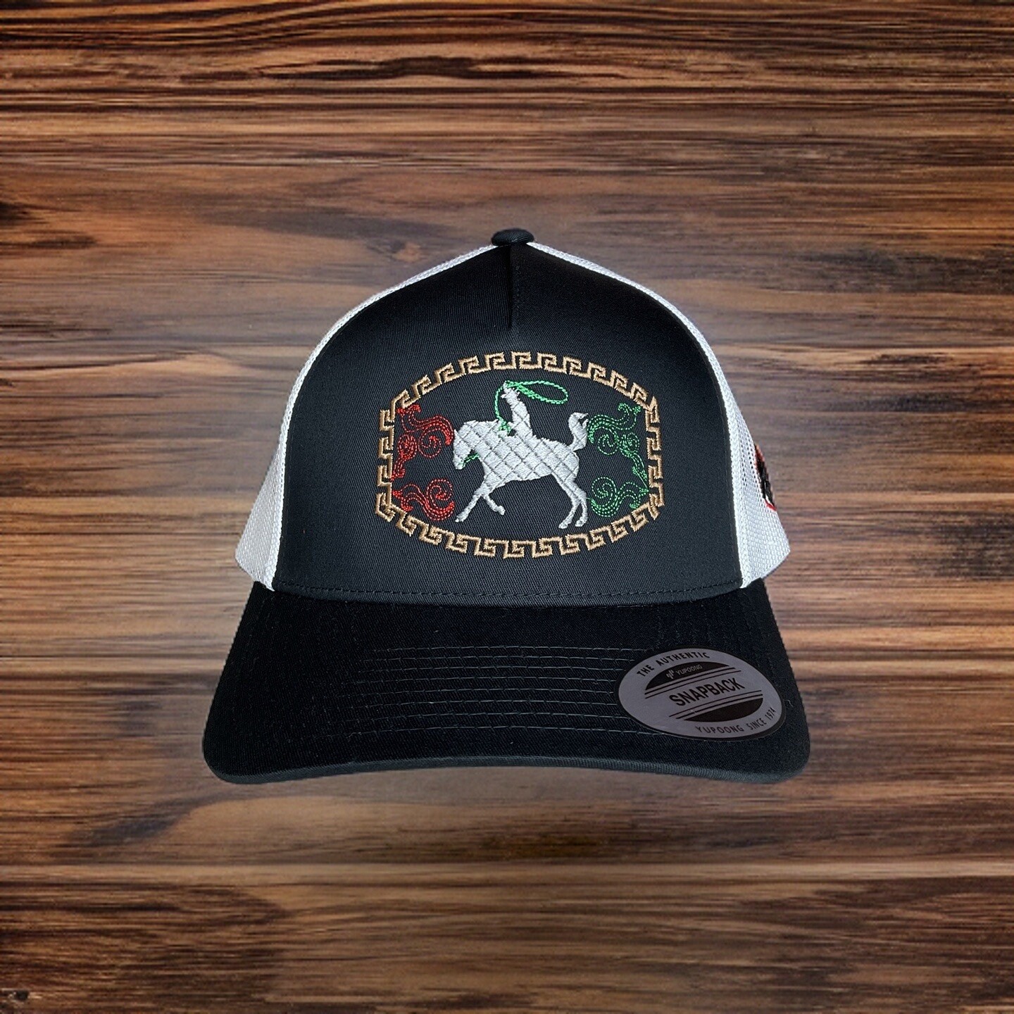 Arámbula Horse Rider Charro Trucker Hat Arámbula Horse Rider Charro Trucker Hat, STYLE: SnapBack, Colour: Black/White