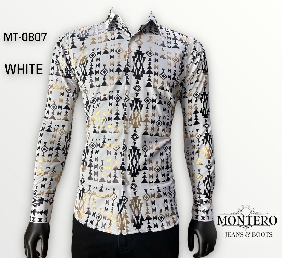 MENS MONTERO LONG SLEEVE SHIRT MT0807, Colour: WHITE, Size: S