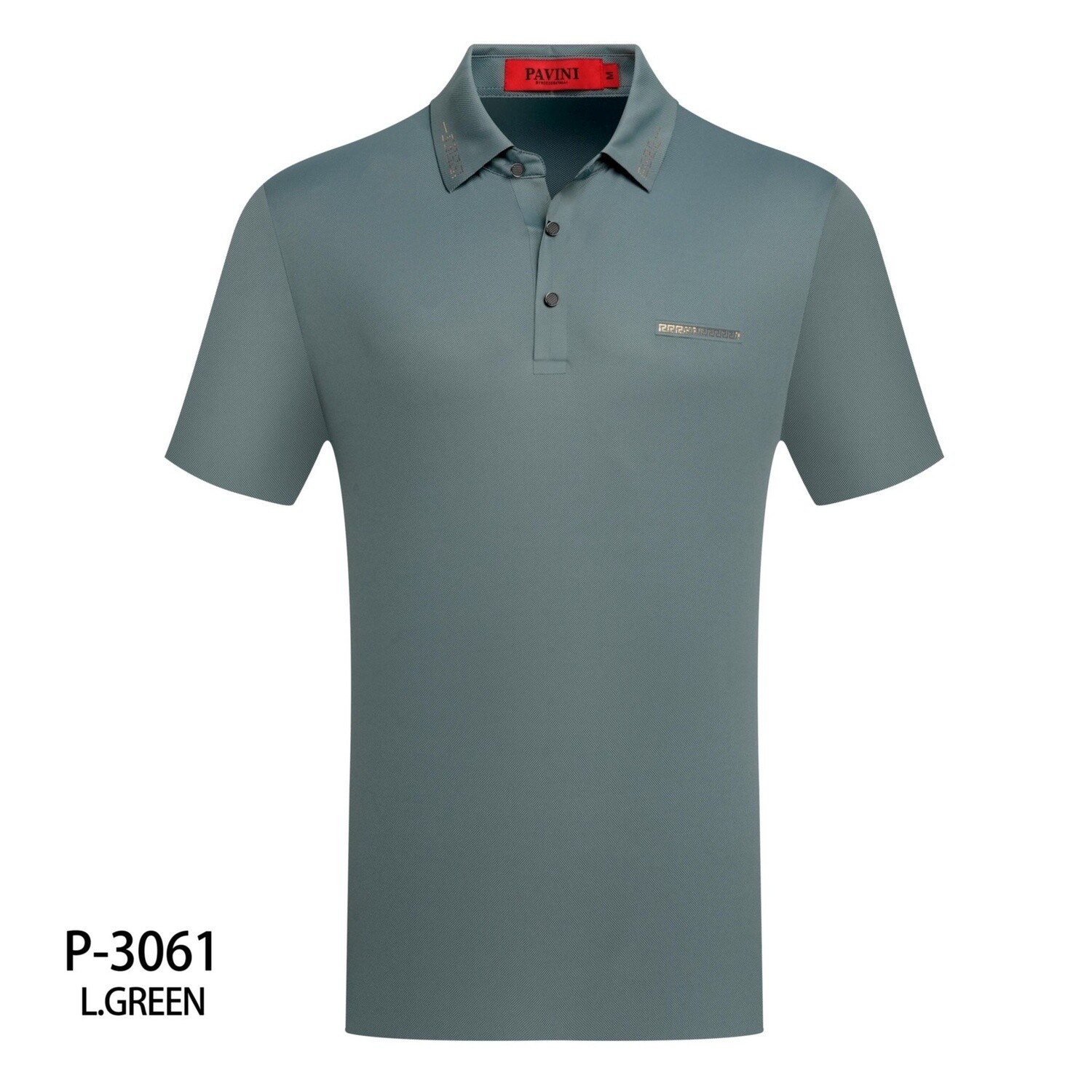 PAVINI FASHION MEN’S POLO P-3061, Colour: Light Green, Size: S