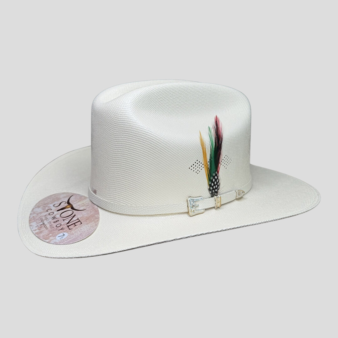 STONE COWBOY STRAW HAT 1000X CHAPARRAL MASTER TELAR, Size: 6 3/4, Colour: NATURAL