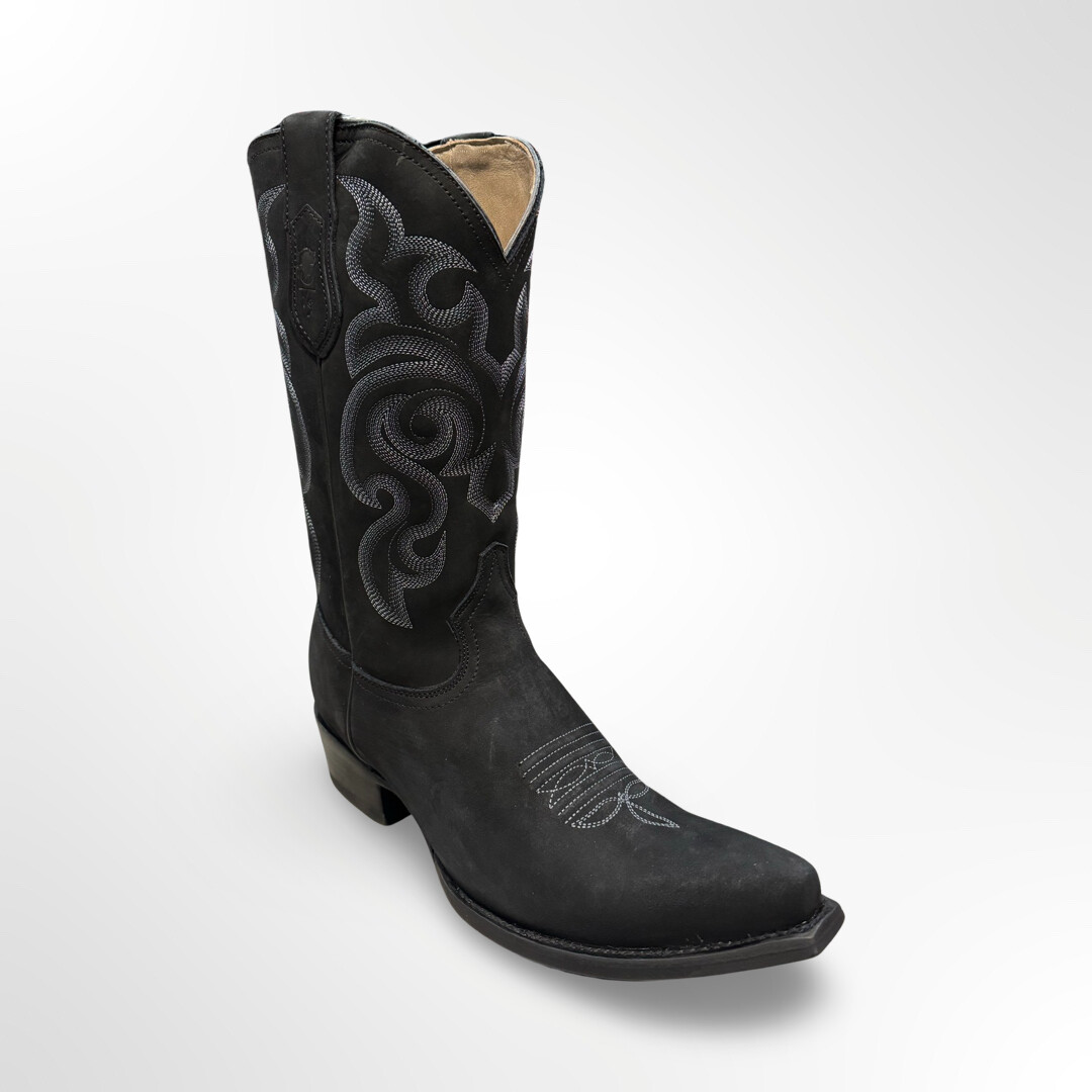 VAQUERO SIGNATURE 2535002601 - SNIP TOE MENS BOOT VAQUERO SIGNATURE 2535002601 - SNIP TOE MENS BOOT, Colour: NOBUCK BLACK, Size: 6