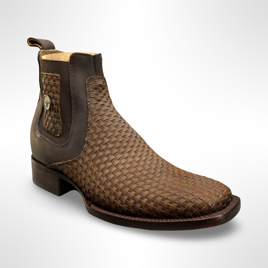 MENS WIDE SQUARE TOE PETATILLO HOOCH BOTÍN QAC/800, Colour: MIEL/ CHOCOLATE, Size: 6
