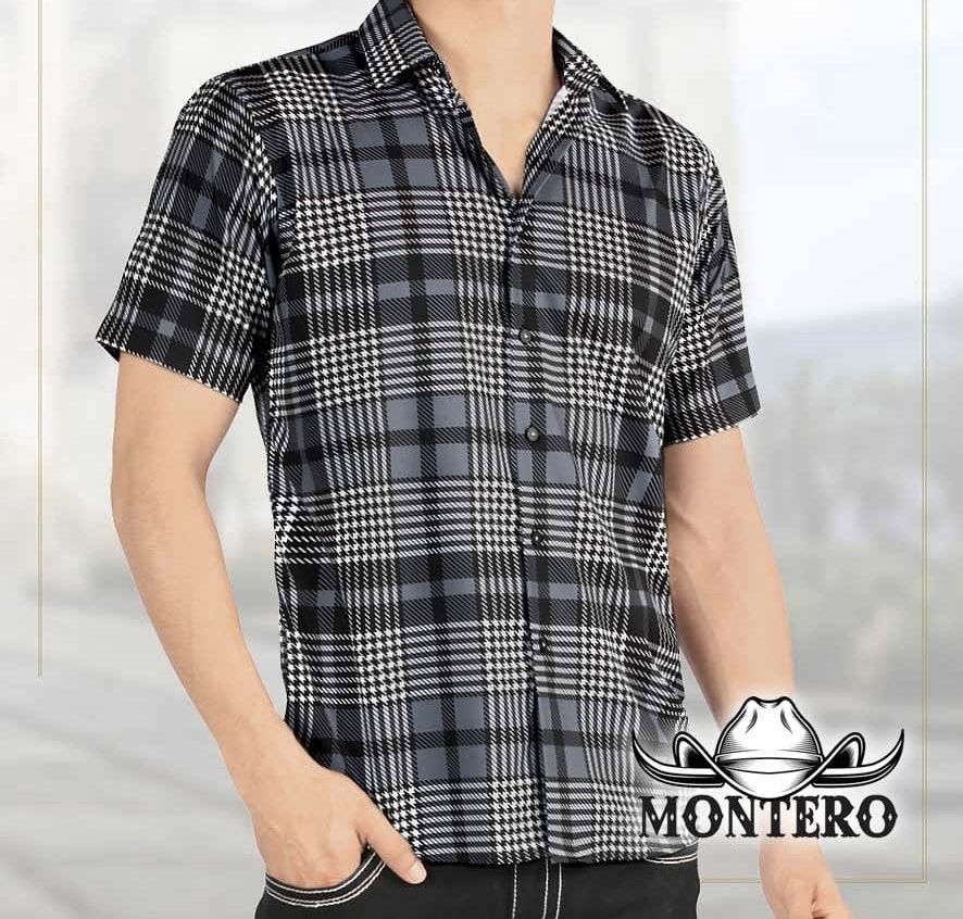 MEN’S SHORT SLEEVE MONTERO SHIRT MT0815 Black, Colour: BLACK, Size: S