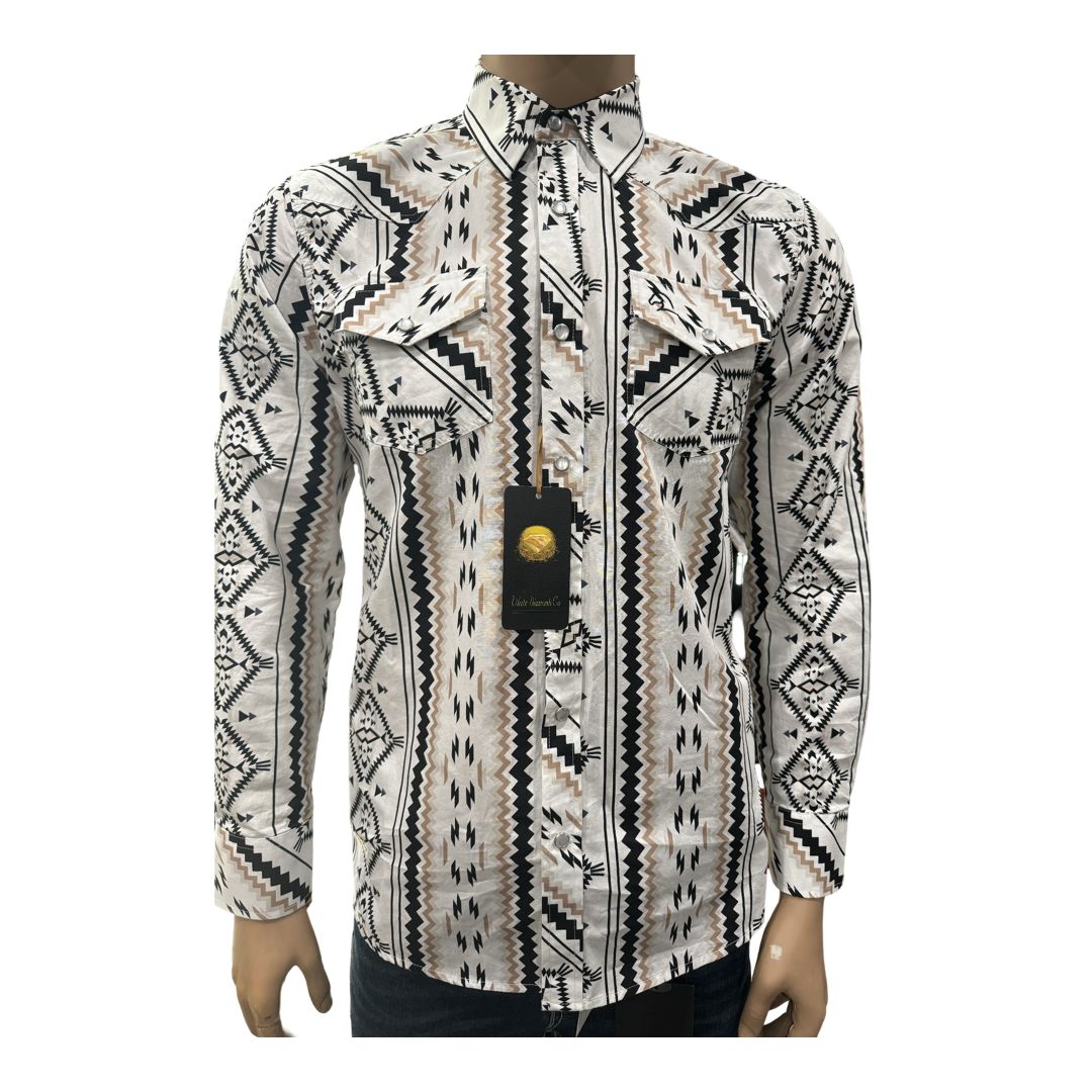MEN’S WHITE DIAMOND LONG SLEEVE  SHIRT WWSL-034, Colour: WHITE, Size: S