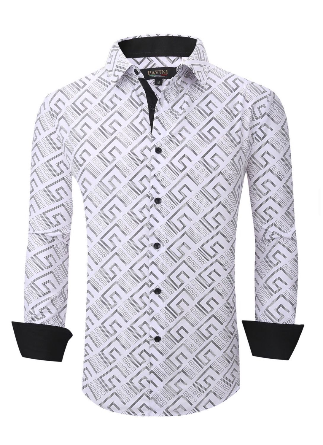 MENS PAVINI LONG SLEEVE SHIRT STYLE PVLS099/17, Colour: WHITE 17, Size: S