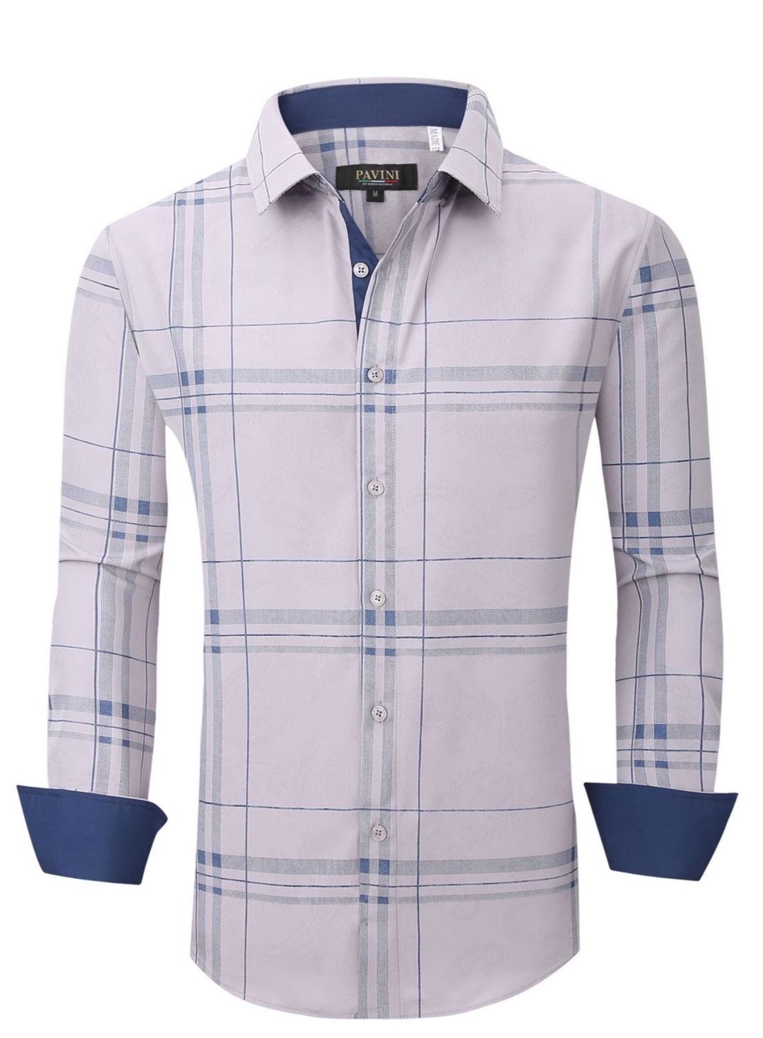 MENS PAVINI LONG SLEEVE SHIRT STYLE PVLS099/35, Colour: GREY 35, Size: S