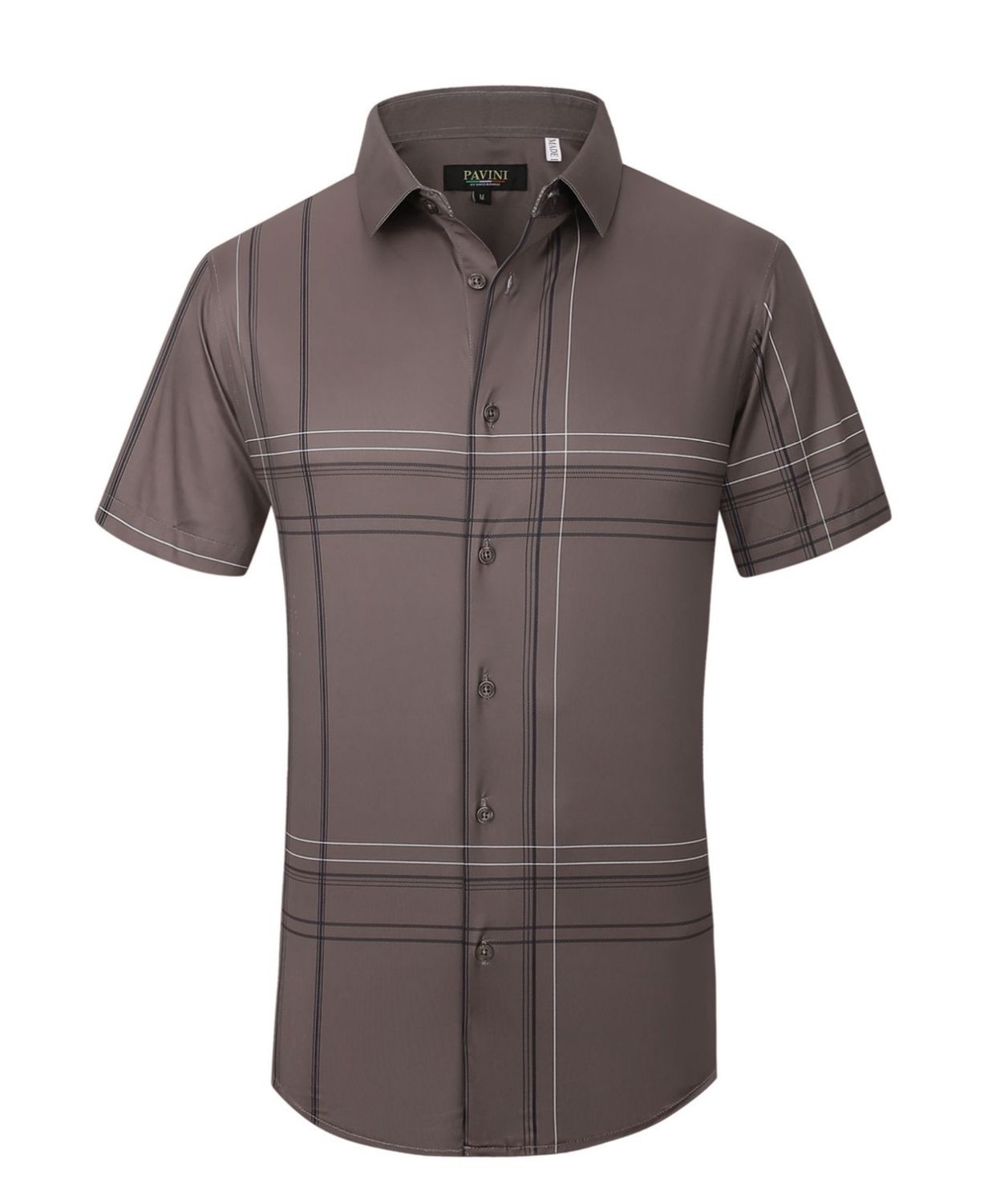 MENS PAVINI SS SHIRT STYLE PVSS070/06, Colour: BROWN 06, Size: S