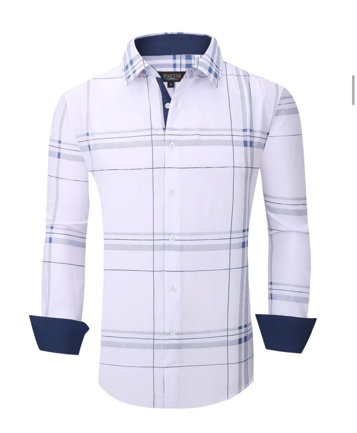 MENS PAVINI LONG SLEEVE SHIRT STYLE PVLS099/33, Colour: WHITE 33, Size: S