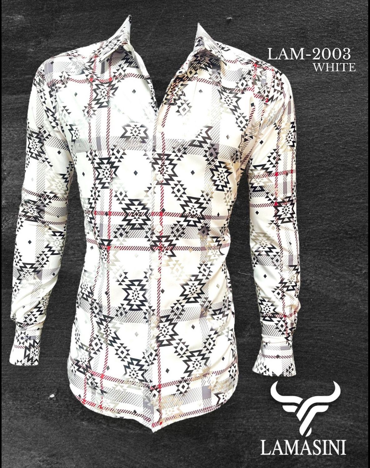 MEN’S CAMISA MANGA LARGA LAMASINI LAM2003 ALGODÓN WHITE, Colour: WHITE, Size: S