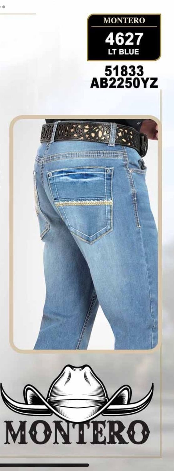 PANTALÓN MODERN BOOT MONTERO MT4627 MEZCILLA 51833, Colour: LIGHT BLUE, Size: 28/30