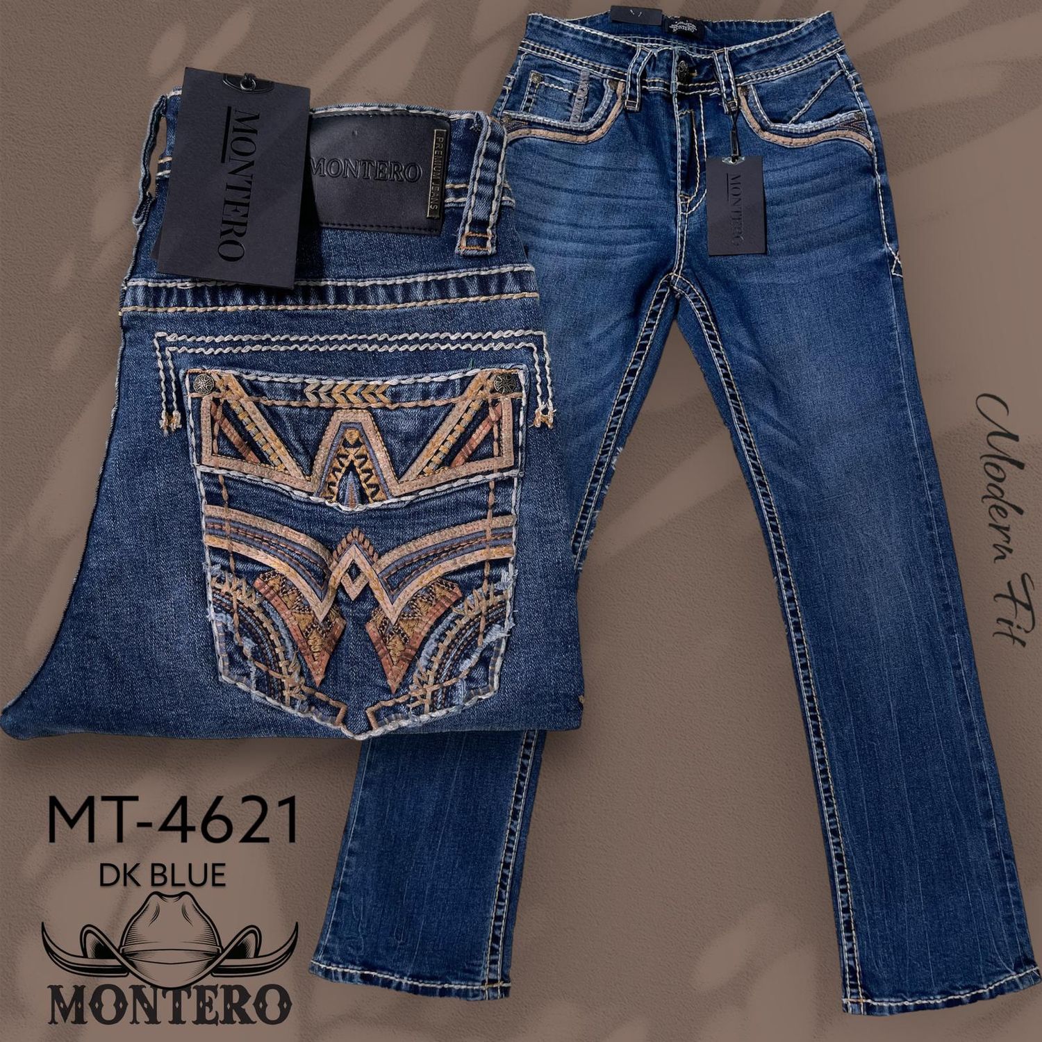 PANTALÓN MONTERO MT-4621MEZCLILLA FOR MEN, Colour: DARK BLUE, Size: 29/30