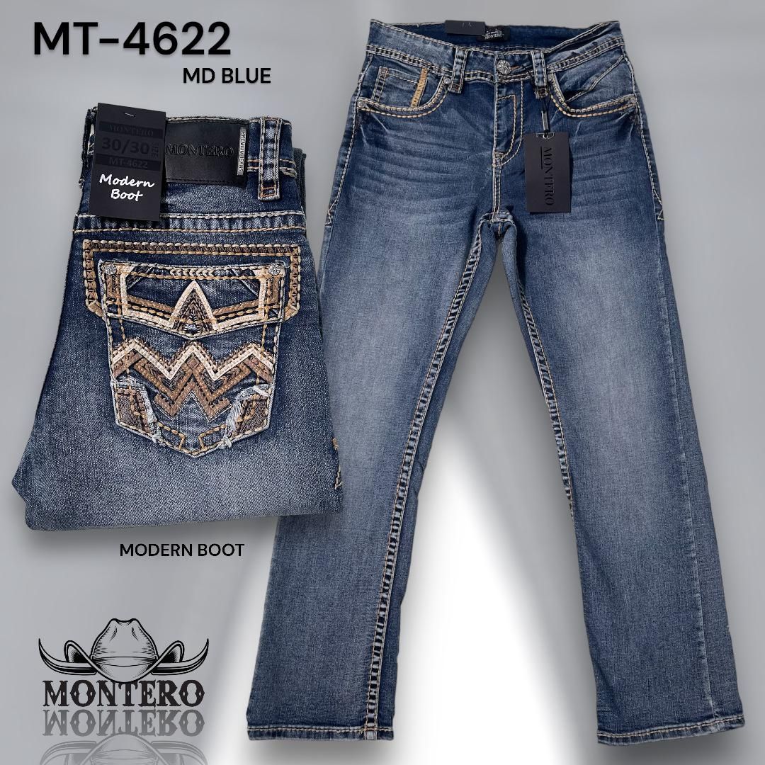 PANTALÓN MONTERO MT-4622 MEZCLILLA FOR MEN, Colour: MED BLUE, Size: 29/30