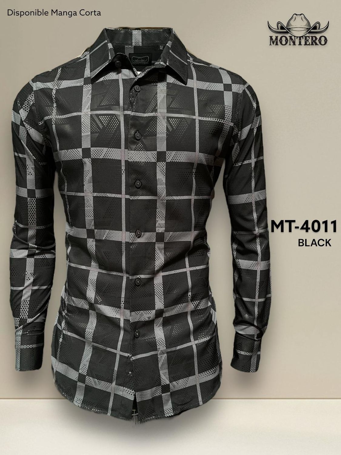 52048 CAMISA CABALLERO M/LARGA MONTERO MT4011 MICROFIBER/SPANDEX 52048 CAMISA CABALLERO M/LARGA MONTERO MT4011 MICROFIBER/SPANDEX, Colour: BLACK, Size: S