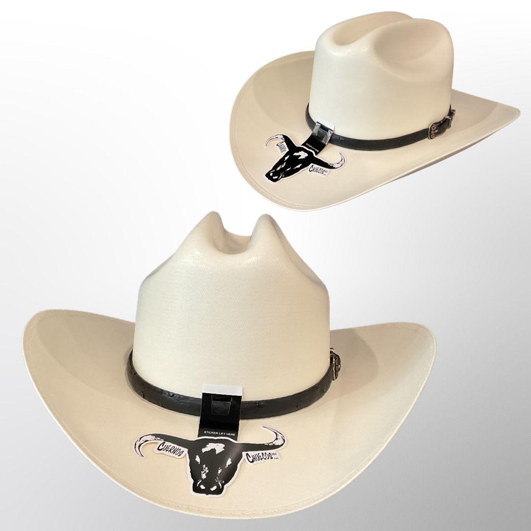 MEN’S CUERNOS CHUECOS 500X CHAPARRAL F-9 RANCH ATEJANADA MEN’S CUERNOS CHUECOS 500X CHAPARRAL F-9 RANCH ATEJANADA, Colour: OFF WHITE, Size: 6 3/4