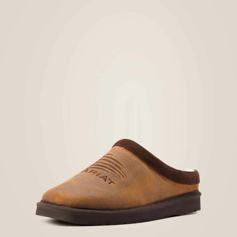 ARIAT Mens Patriot Square Toe Slipper #2692-200, Colour: DUSTY BROWN, Size: 7