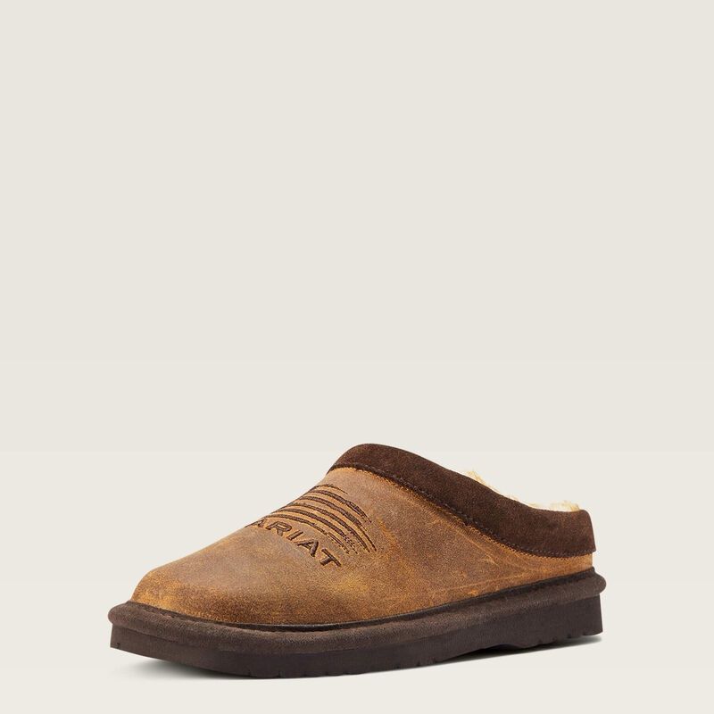 Ariat Boys Patriot Square Toe Slipper #3209-200 Ariat Boys Patriot Square Toe Slipper #3209-200, Colour: DUSTY BROWN, Size: XS
