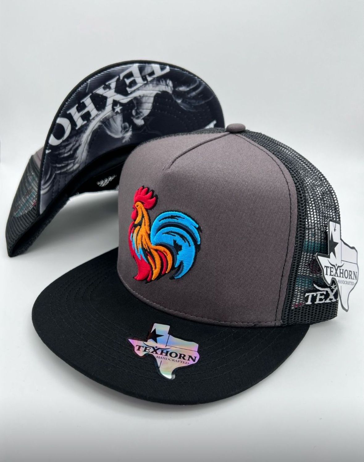 GREY COCK TEXHORN CAP, Size: OSFO