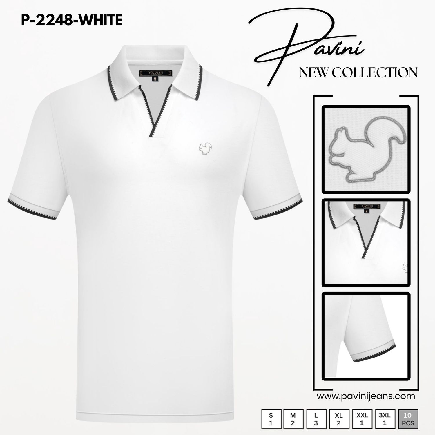 Men’s Pavini Shirt Style # P-2248, Colour: WHITE, Size: S