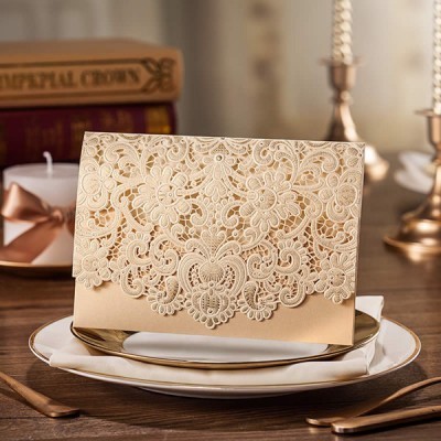 Elegant Classic Laser-Cut  Wedding Invitation