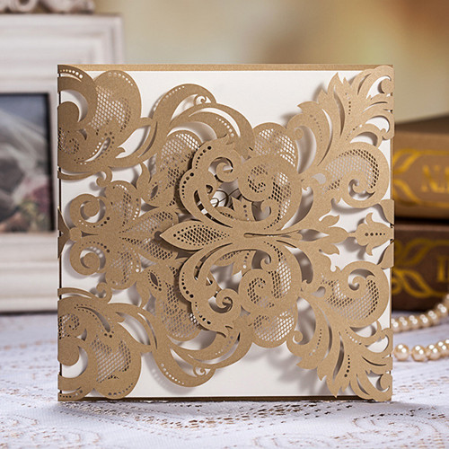 Classic Laser-Cut Unique Wedding Invitation