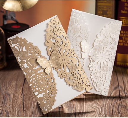 Butterfly and flowers invitation for an elegant event