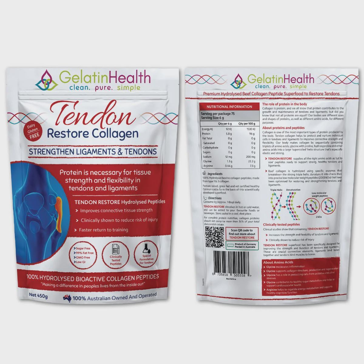 Gelatin Health Tendon Restore Collagen 450g