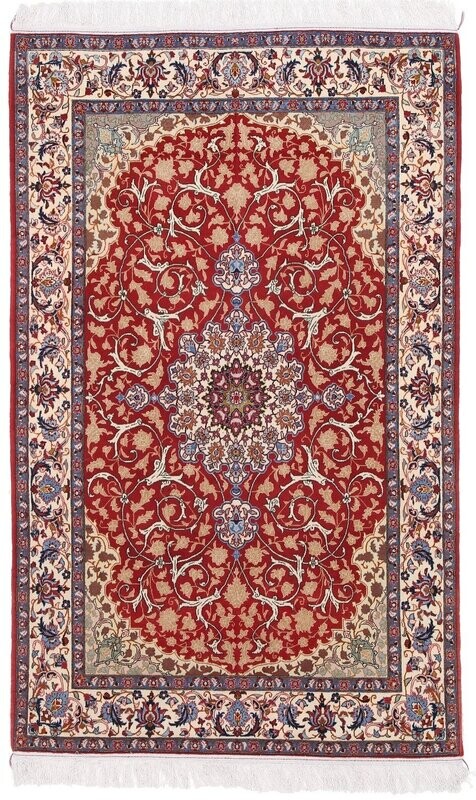 Isfahan Wolle mit Seide auf Seide
169x105 Isfahan Wolle mit Seide auf Seide
169x105