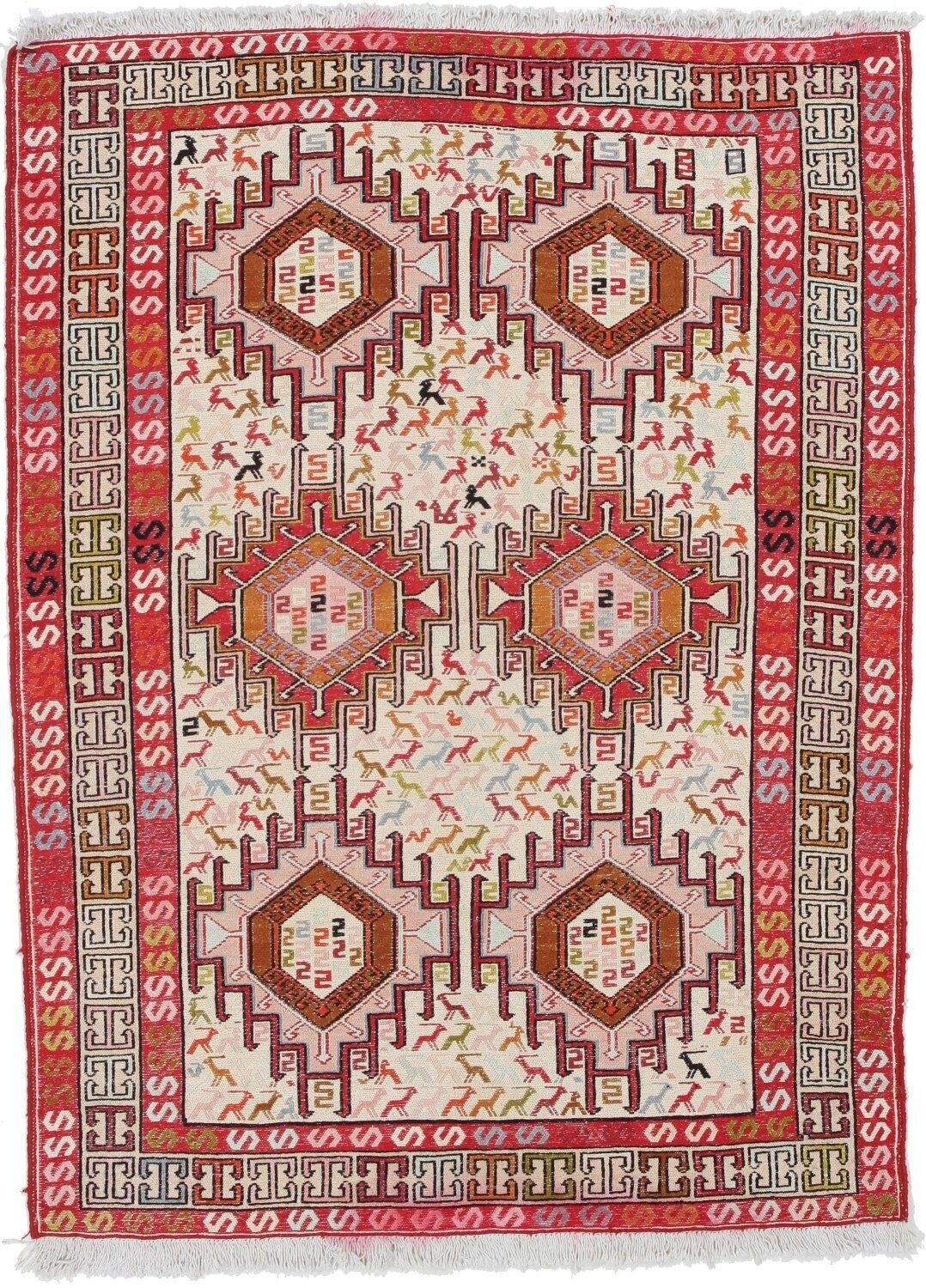 Kelim Seide auf Baumwolle (gewebt)
147x110