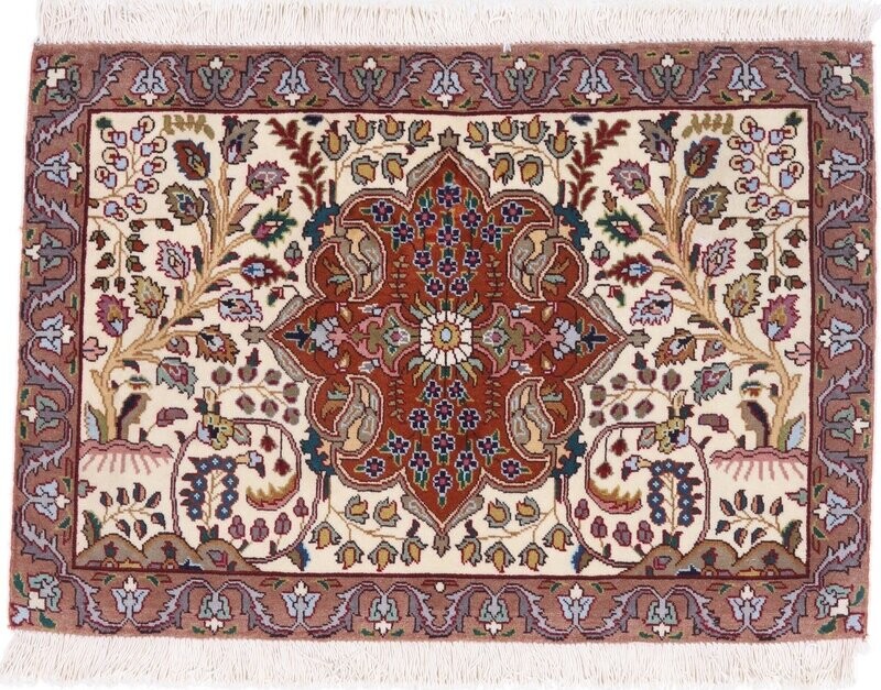Täbriz Wolle mit Seide (quer) 63x90