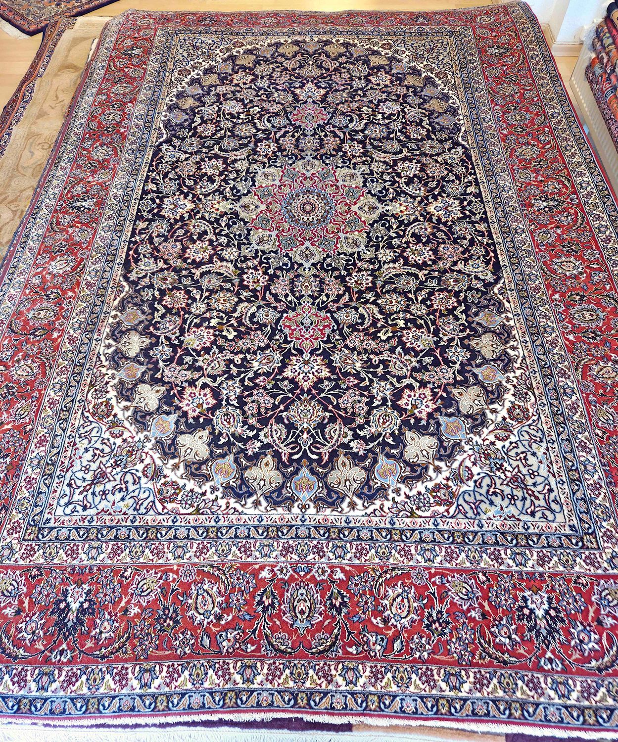 Isfahan Wolle mit Seide auf Seide 300x200