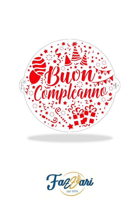 STENCIL BUON COMPLEANNO (diam.25 cm)