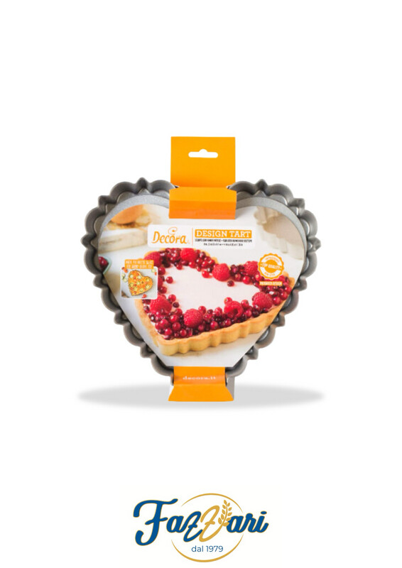 STAMPO CROSTATA CUORE (diam. 25 x 23 x h 3 cm) CON FONDO MOBILE