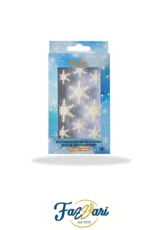 DECORAZIONI FIOCCHI DI NEVE IN ZUCCHERO