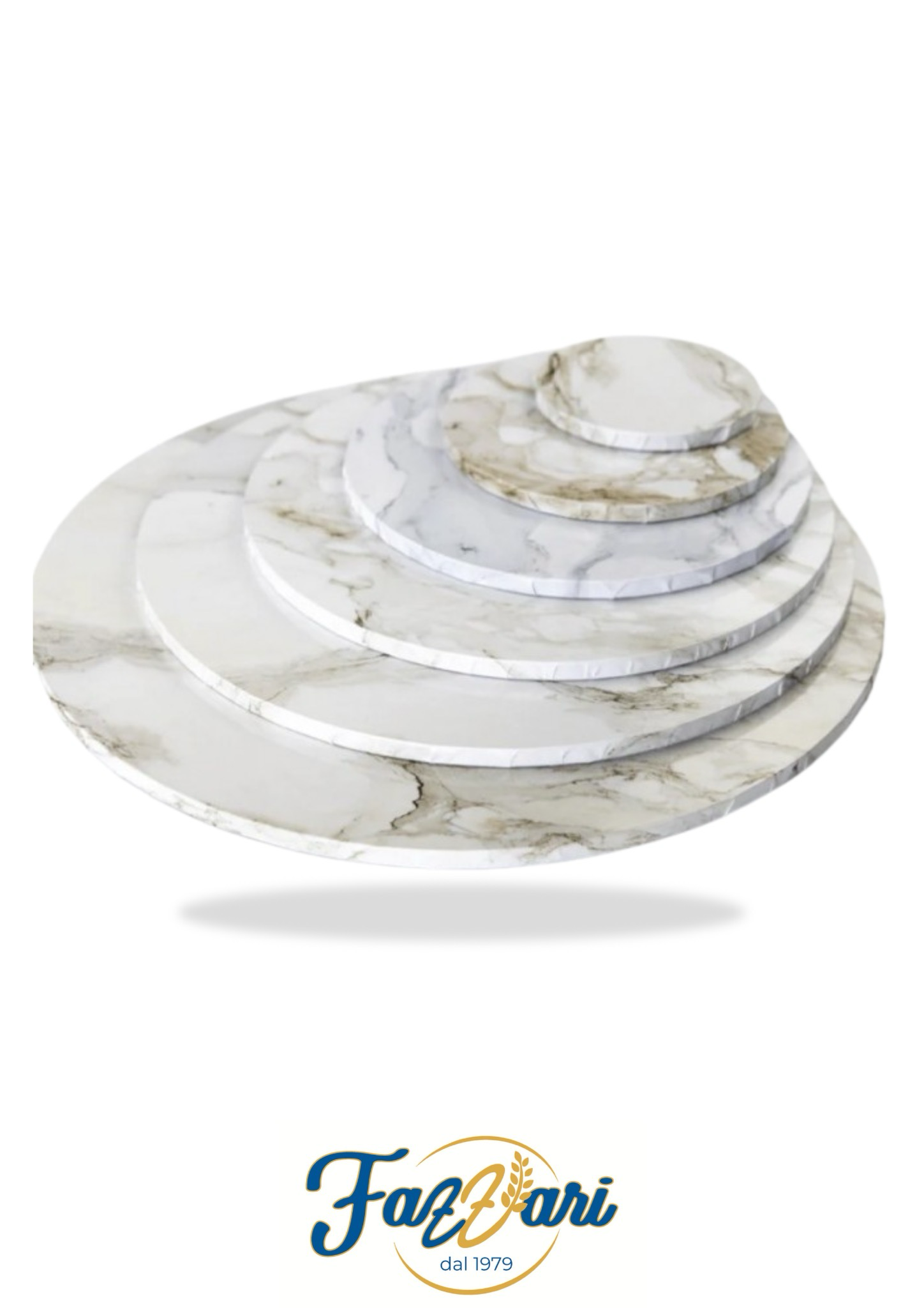 CAKEBOARD EFFETTO MARMO BIANCO 40 CM X 1,2 H