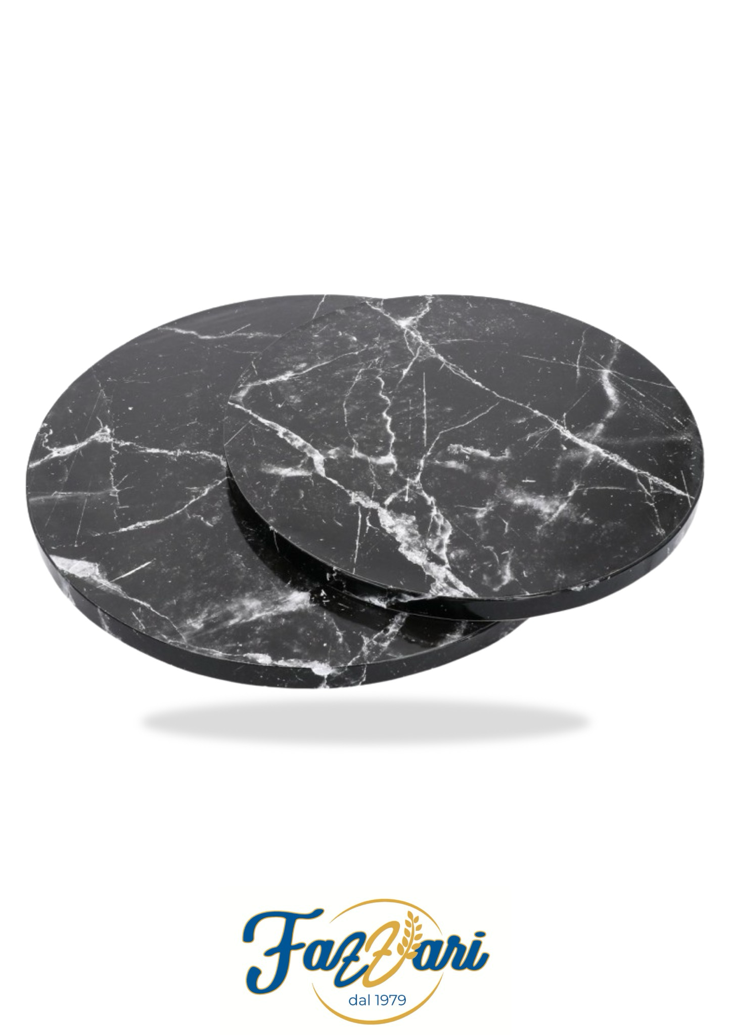 CAKEBOARD EFFETTO MARMO NERO 40 CM X 1,2 H