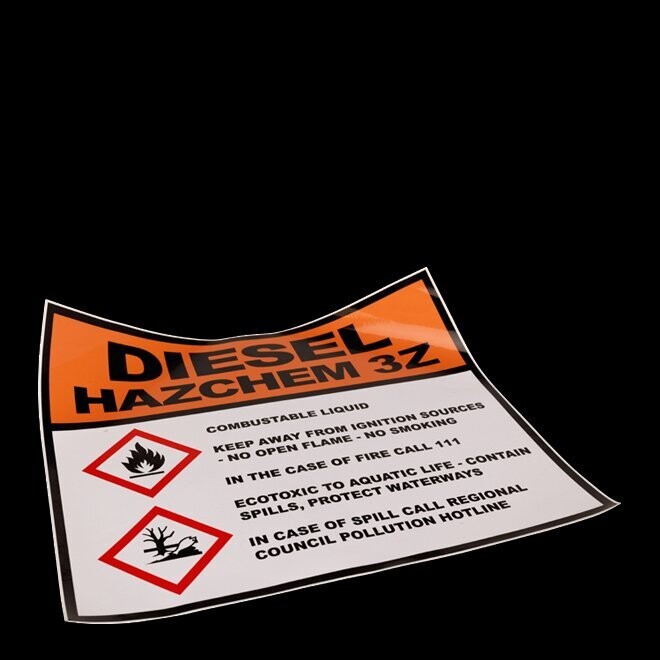 Tank - Diesel Hazard Sticker 430 x 375mm HSNO