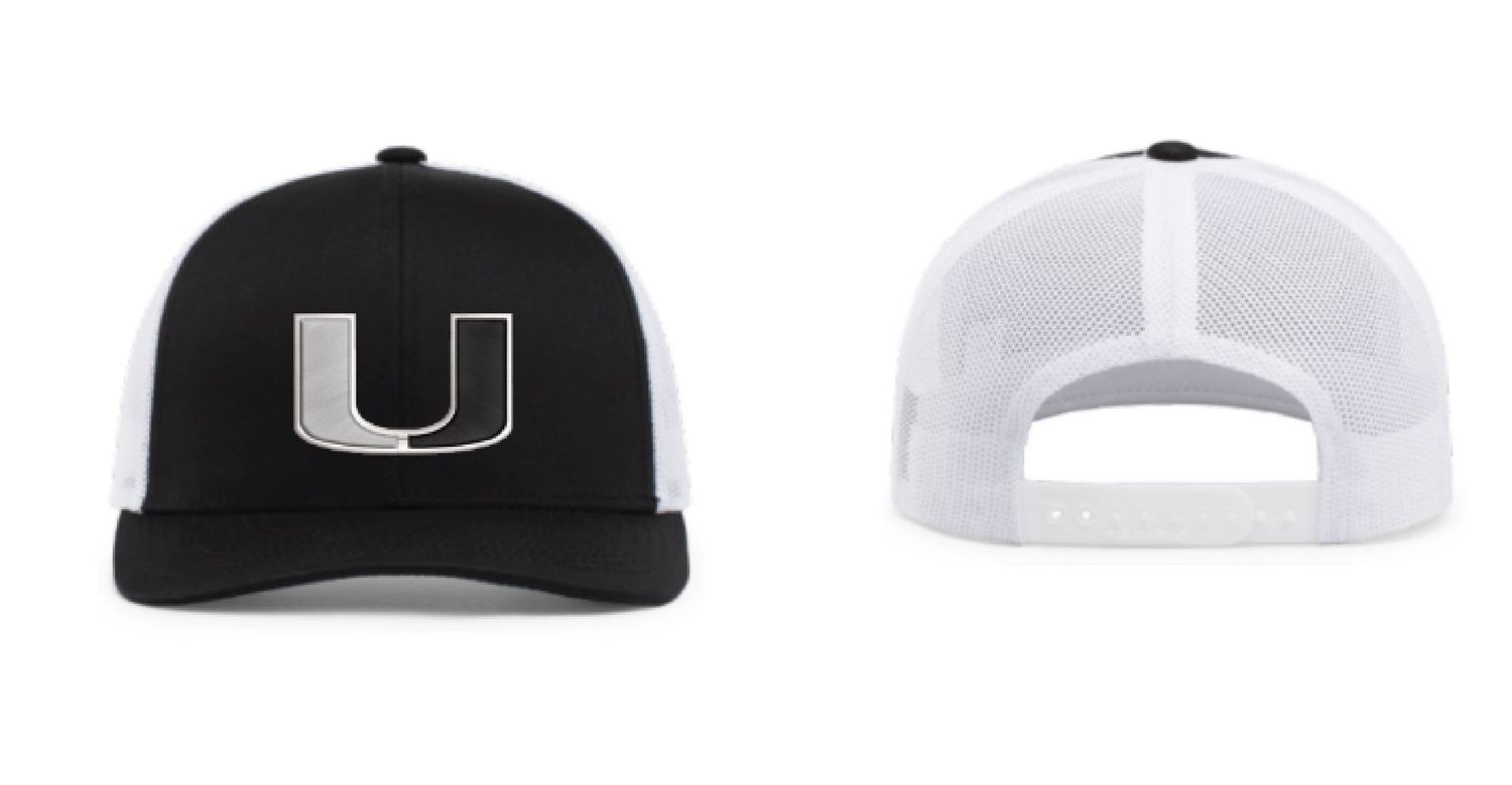 Hat- Black/White Mesh