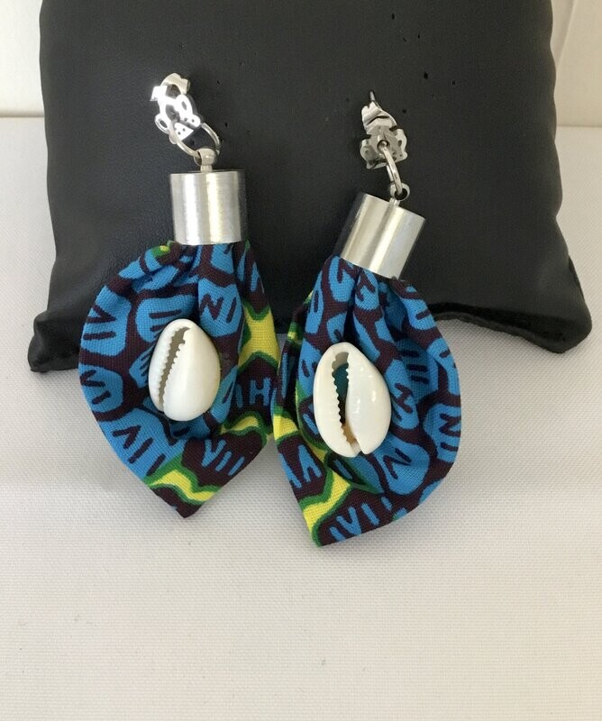 BOUCLES D'OREILLES FEUILLE AD IMPRIM WAX COQUILLAGE G