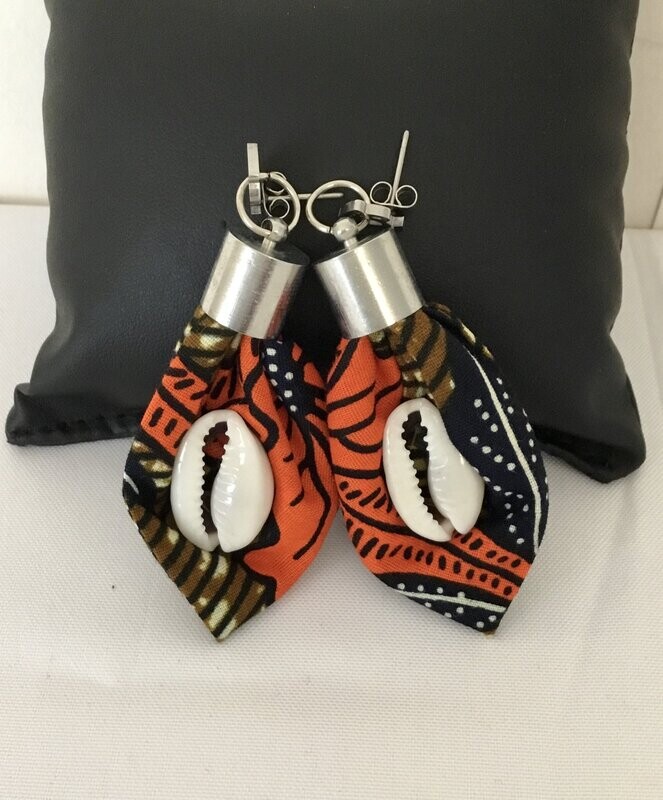 BOUCLES D'OREILLES FEUILLE AD IMPRIM WAX COQUILLAGE K