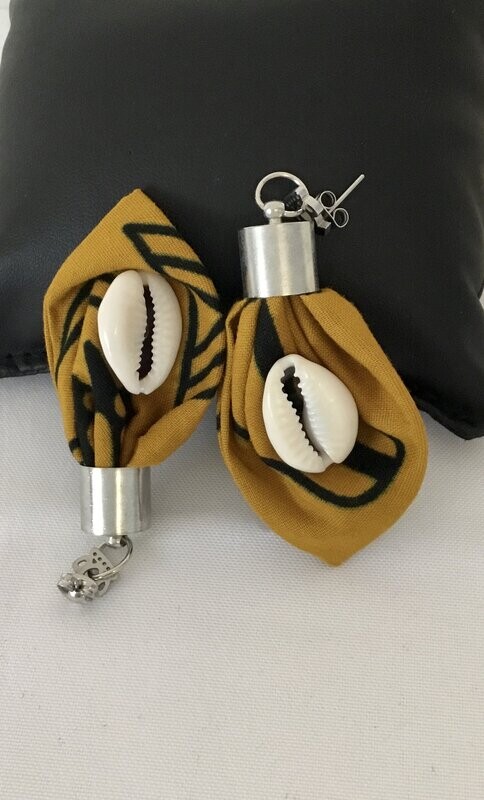 BOUCLES D'OREILLES FEUILLE AD IMPRIM WAX COQUILLAGE B